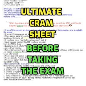 NCLEX RN Cram Sheet 35 Pages Full of Information before taking the exam