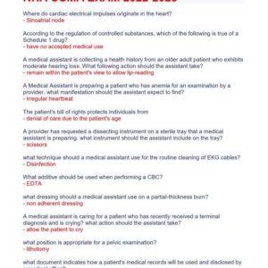 NHA CCMA STUDY GUIDE 100% correct questions and answers