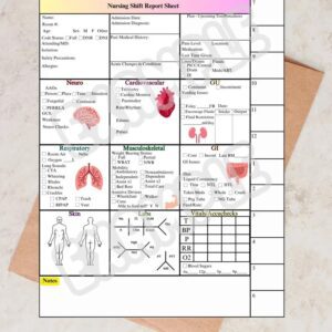 Nursing Report Sheet! Best Product for a Quick and Easy Shift Report. Great for Experienced RNs, LPNs and Nursing Students. Digital Copy.