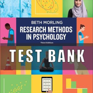 Test Bank for Research Methods in Psychology Evaluating a World of Information 3rd Edition Morling