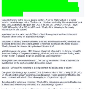 TNCC FULL SOLUTION PACK(ALL TNCC EXAMS AND STUDY QUESTIONS ARE HERE ,ALL ANSWERED CORRECTLY