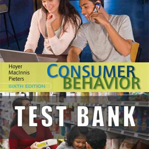 Test Bank for Consumer Behavior 6th Edition Hoyer
