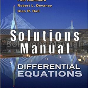 Solutions Manual for Differential Equations 4th Edition Blanchard