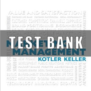 Test Bank for Marketing Management 15th Edition Kotler