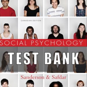 Test Bank for Social Psychology, Canadian Edition by Saba Safdar