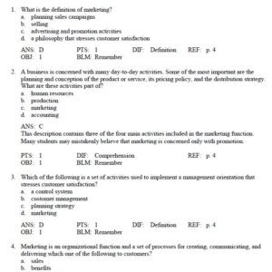 Test Bank for Marketing 5th Edition by Charles W. Lamb Jr.,